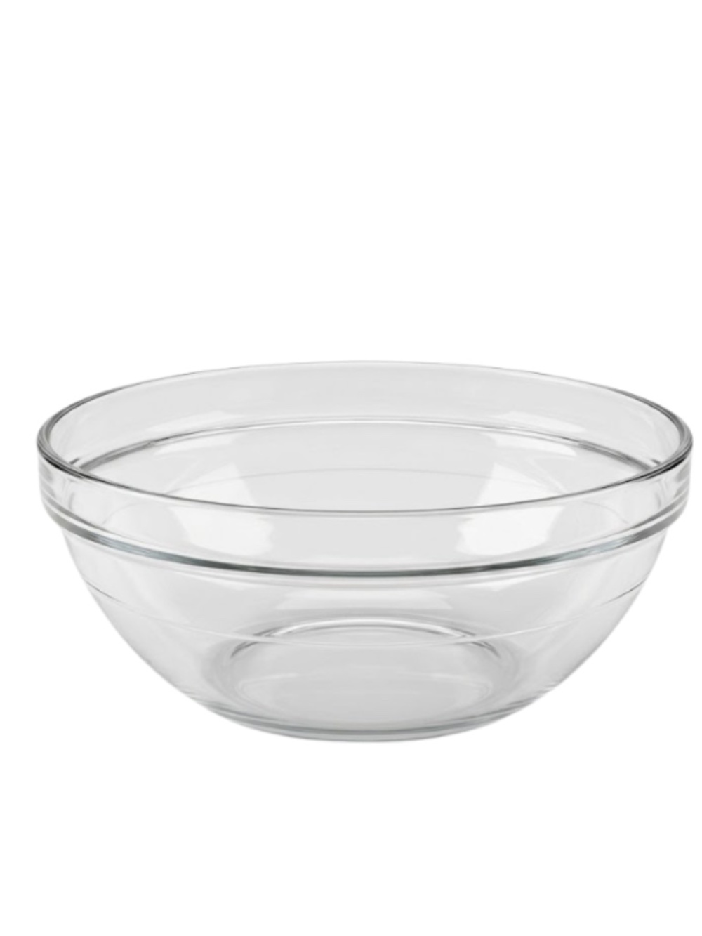 Large Duralex France Glass Mixing Bowl 10.25” – Clear Tempered Glass Salad Prep